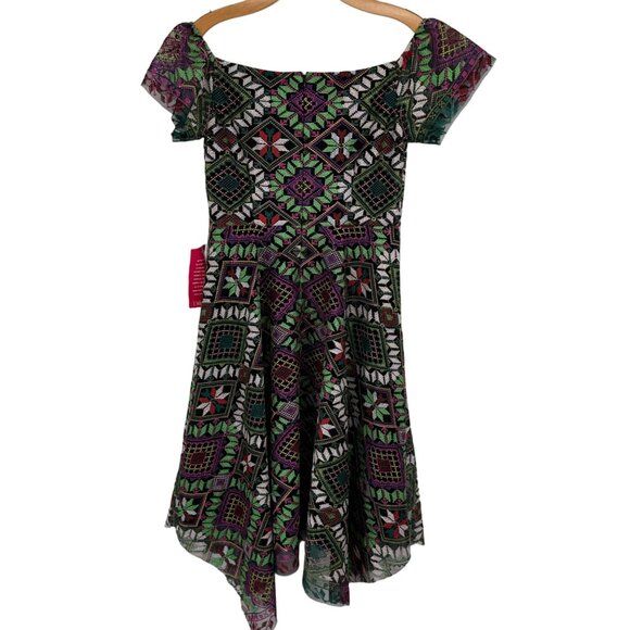 Alex Marie Veronica Embroidered Off-The-Shoulder Midi A-Line Dress Size 10 new - Picture 5 of 14